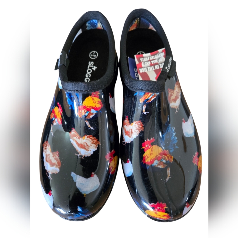 NEW Sloggers Chicken Design Waterproof Garden Shoes - Size 7